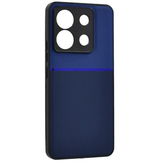 Gigapack Xiaomi Poco X6 5G mágneses, bőr hatású, csíkos mintás tok sötétkék (GP-153756) (GP-153756)