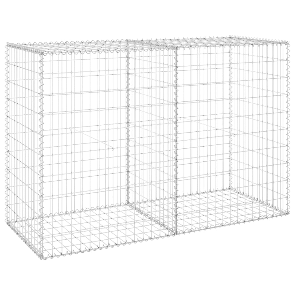 horganyzott acél gabion fal fedéllel 150 x 60 x 100 cm (147814)