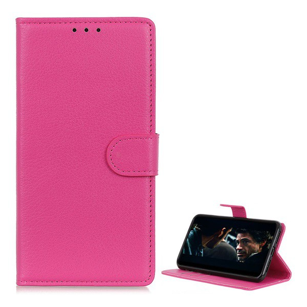 Tok álló, bőr hatású (FLIP, oldalra nyíló, asztali tartó funkció, prémium) RÓZSASZÍN [Samsung Galaxy M31s (SM-M317F)] (5996591020211)