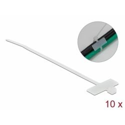 Delock kábelkötegelő címkével 100x2.5mm, 10darab fehér (18954) (delock18954)