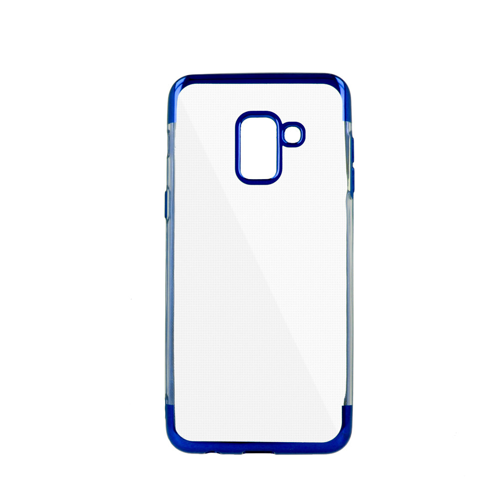 Samsung Galaxy A20 / A30 SM-A205F / A305F, TPU szilikon tok, Electro Plating, átlátszó/kék (79775)