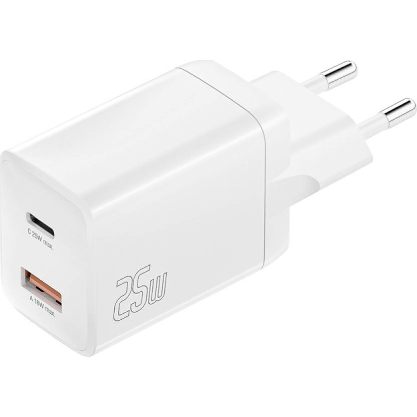 4smarts PDplug Duos töltő adapter Type-C + USB, 25W, fehér (540359)