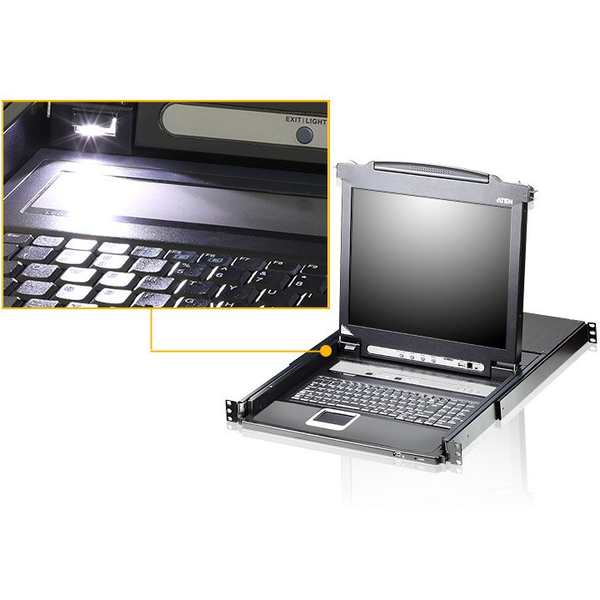 ATEN CL5708N-ATA-AG rack console 48,3 cm (19") Zwart 1U