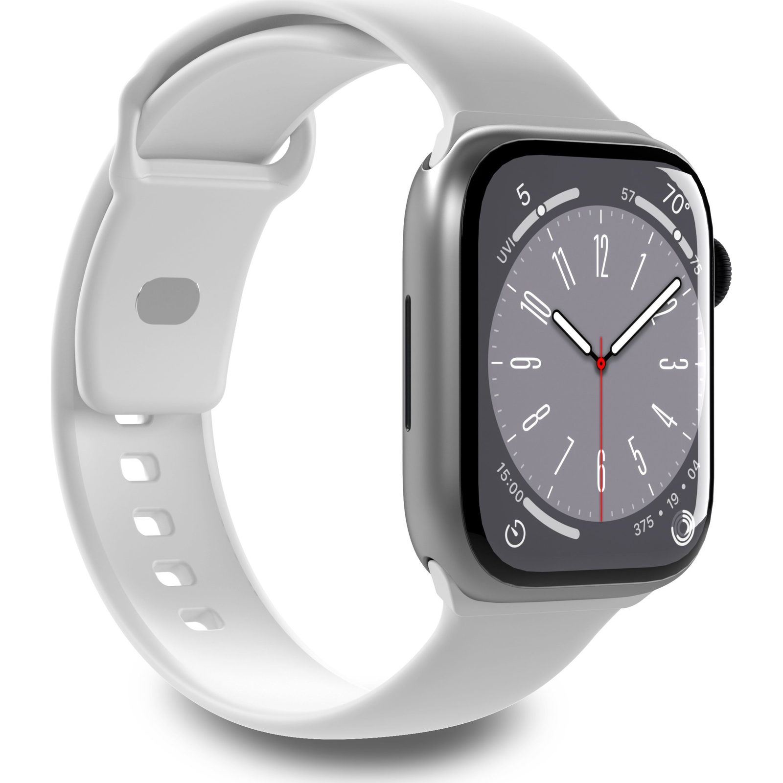 Puro Apple Watch 42/44/45/49mm Szilikon Okosóra szíj - Fehér (PUR709)