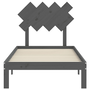 szürke tömör fa ágykeret fejtámlával 90 x 200 cm
