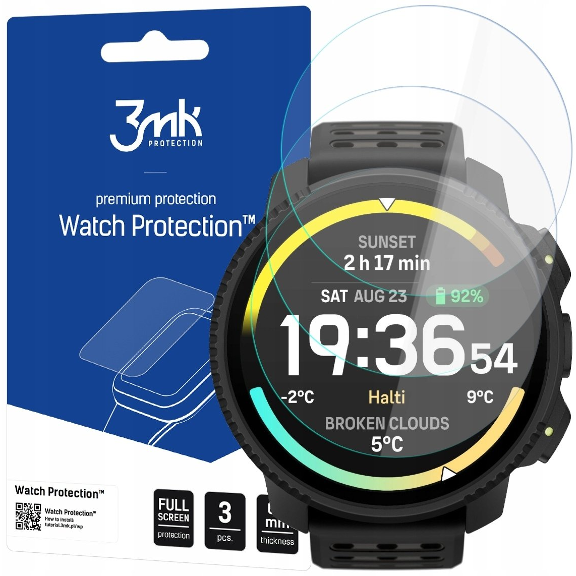 SADA 3x HYBRIDNÉ SKLO 3MK NA DISPLEJ PRE SUUNTO VERTICAL 2 49mm