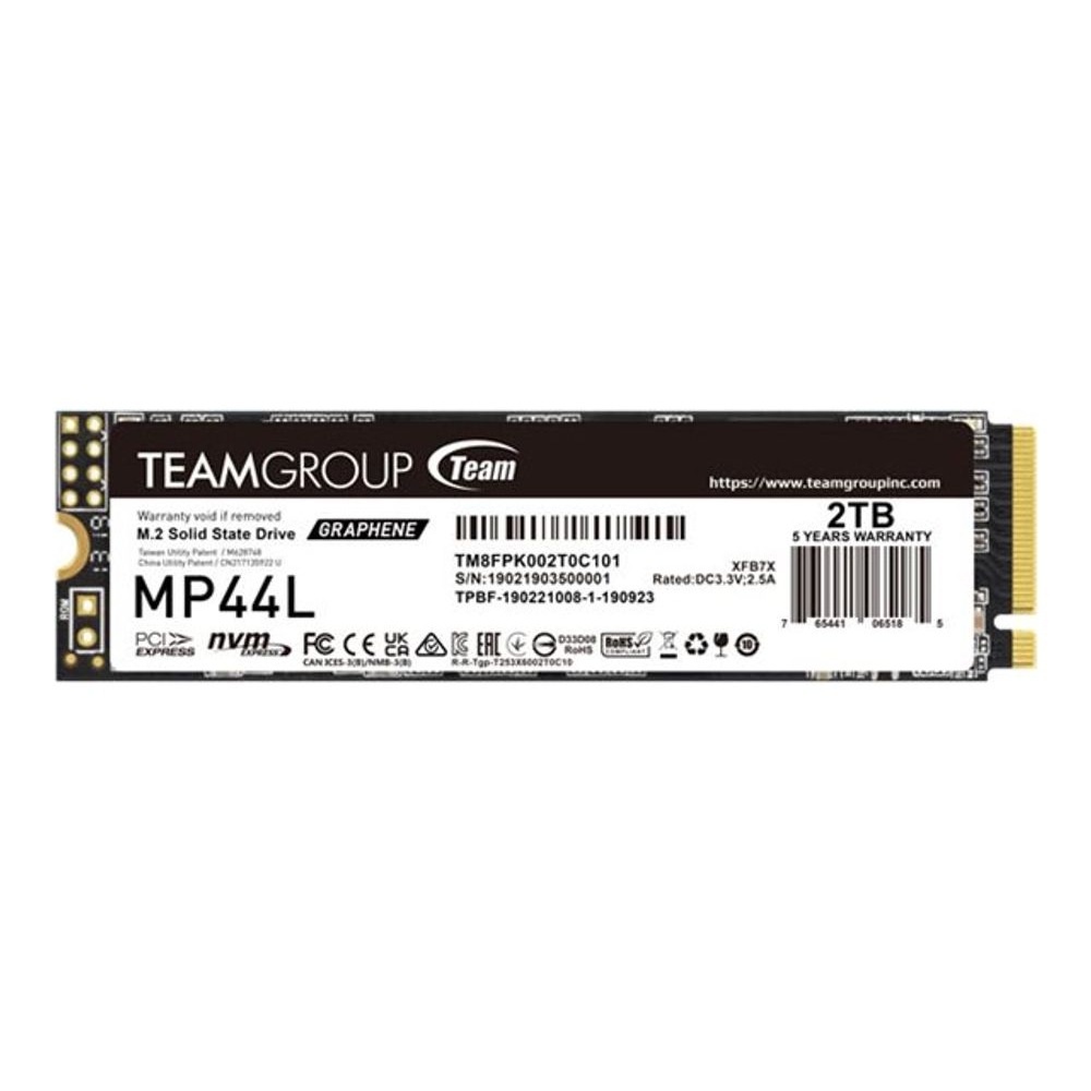 Team Group MP44L 2TB M.2 PCIe NVMe Gen4 x4 SSD (4800/4400) (TM8FPK002T0C101)