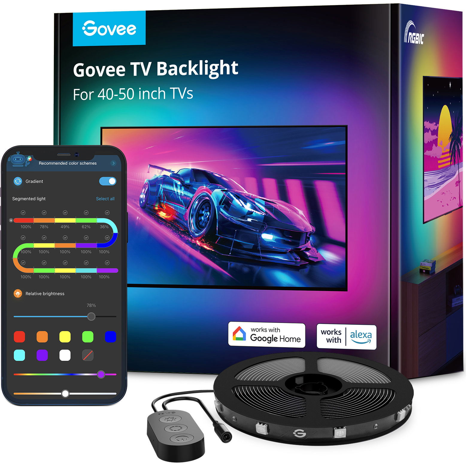 Govee TV 40-50" SMART LED RGBIC háttérvilágítás (H6167)