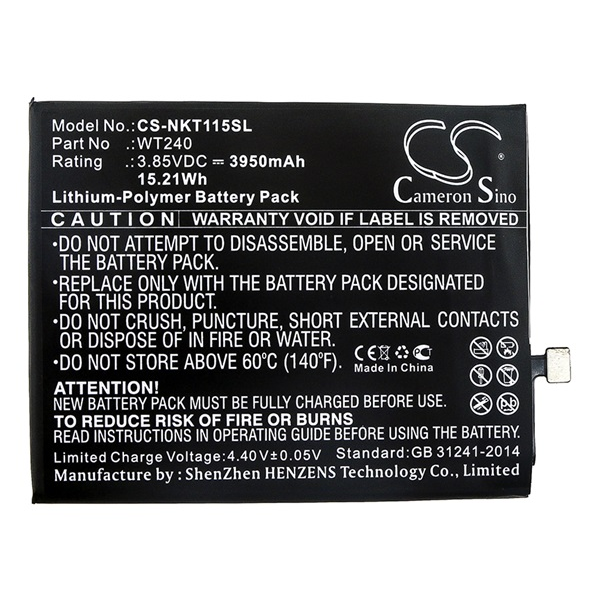 Cameron Sino Li-Polymer akku (3.85V/3950mAh, Nokia WT240 kompatibilis) FEKETE Nokia 3.2 / 2.3 (CS-NKT115SL)