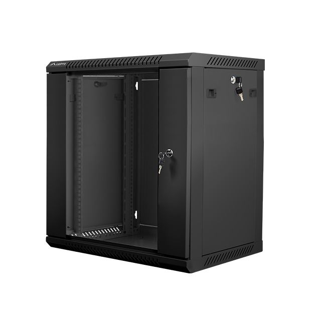 Lanberg 12U 19" fali rack szekrény 600x450mm fekete (WF01-6412-10B) (WF01-6412-10B)