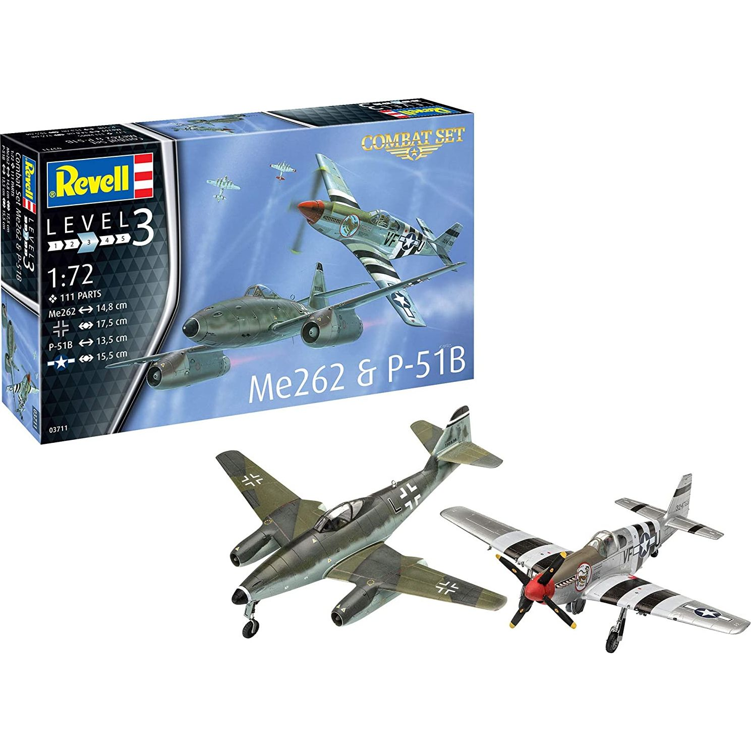 Revell Combat Set Me262 & P-51B 1:72 makett repülő (03711)