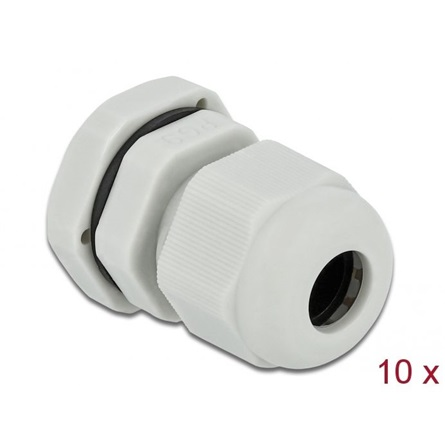 DELOCK Kabelverschraubung PG9 10 Stück grau