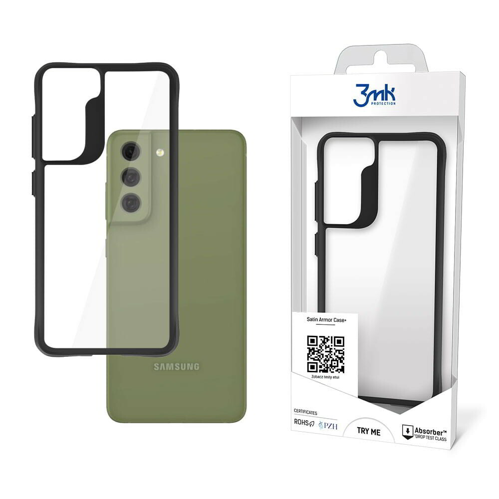 3mk Satin Armor Case+ Samsung Galaxy S21 FE 5G Szilikon Tok - Átlátszó (5903108442190)