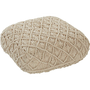 Puf De Algodón Beige 50 X 50 Cm Cojín De Asiento Piso Macramé Berrechid - Beige