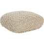 Puf De Algodón Beige 50 X 50 Cm Cojín De Asiento Piso Macramé Berrechid - Beige