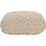 Puf De Algodón Beige 50 X 50 Cm Cojín De Asiento Piso Macramé Berrechid - Beige