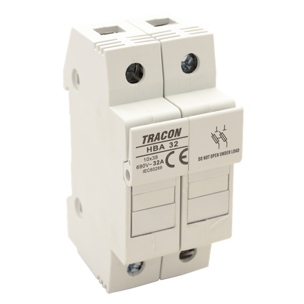 Tracon HBA-2P-32 biztosítóhengeres bizt.hoz, maszkolható szakaszolókapcsoló (HBA-2P-32)