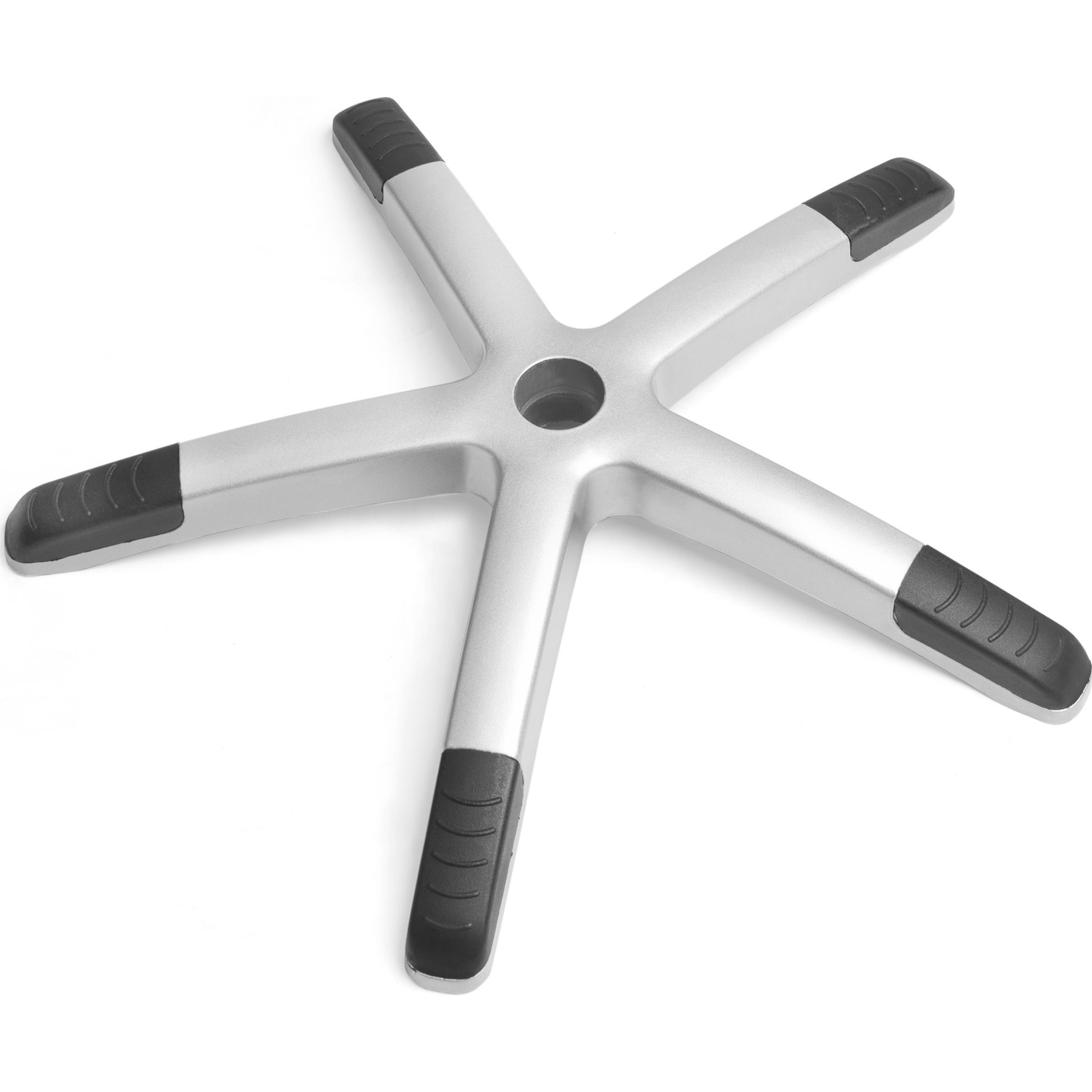 Szék talp, Sofotel EG-222, 64 cm, fekete, ezüst, 50 mm gázlift furat, 11 mm kerékcsap (2540)
