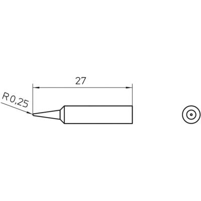 Pákahegy WXP 65-höz, hegyes 0,5 mm, Weller XNT 1 (T0054485099)