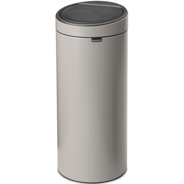 Brabantia Touch Bin New Soft-Touch nyomófedeles hulladékgyűjtő belső tartállyal, kerek, 30L - G méret, acél, hamvasszürke - 254963