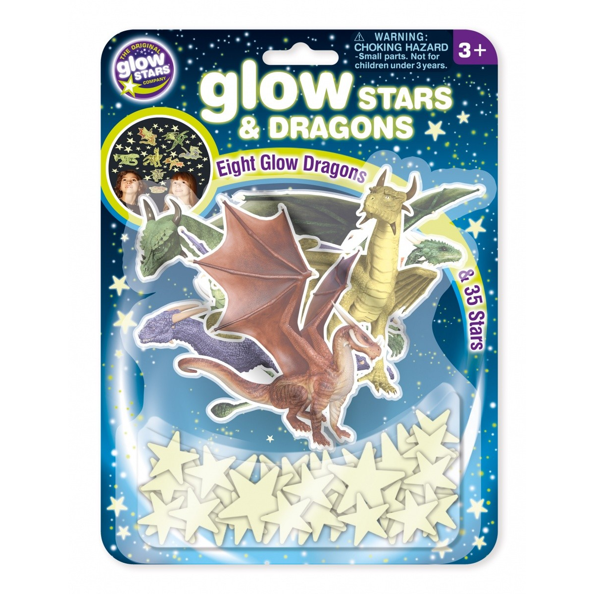 Fluoreszkáló csillagok és sárkányok falmatrica (B8629)