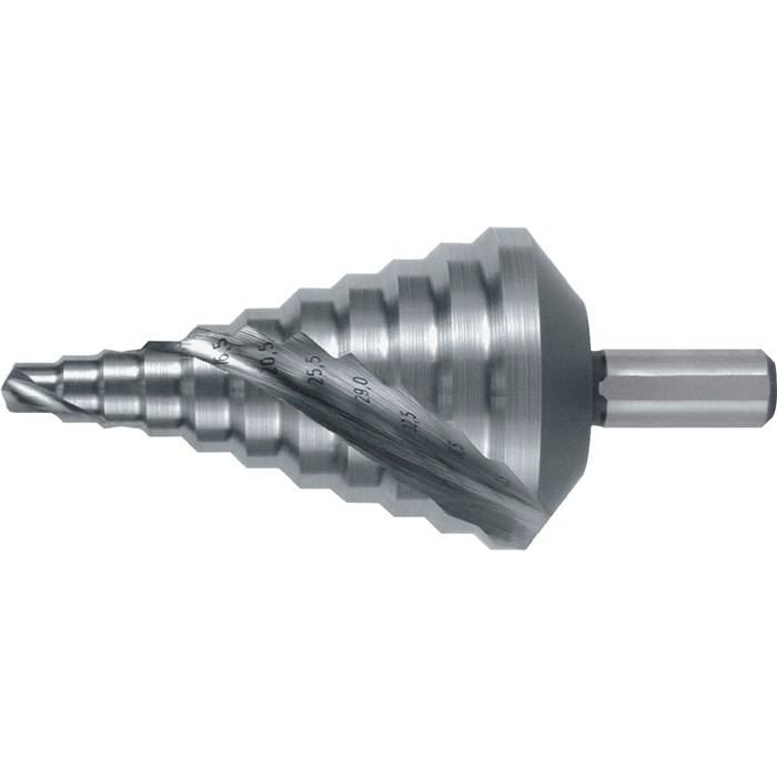 RUKO 101090 HSS fokozatfúró 6.5 - 40.5 mm, teljes hossz 96 mm, 3 oldalú szár (101090)