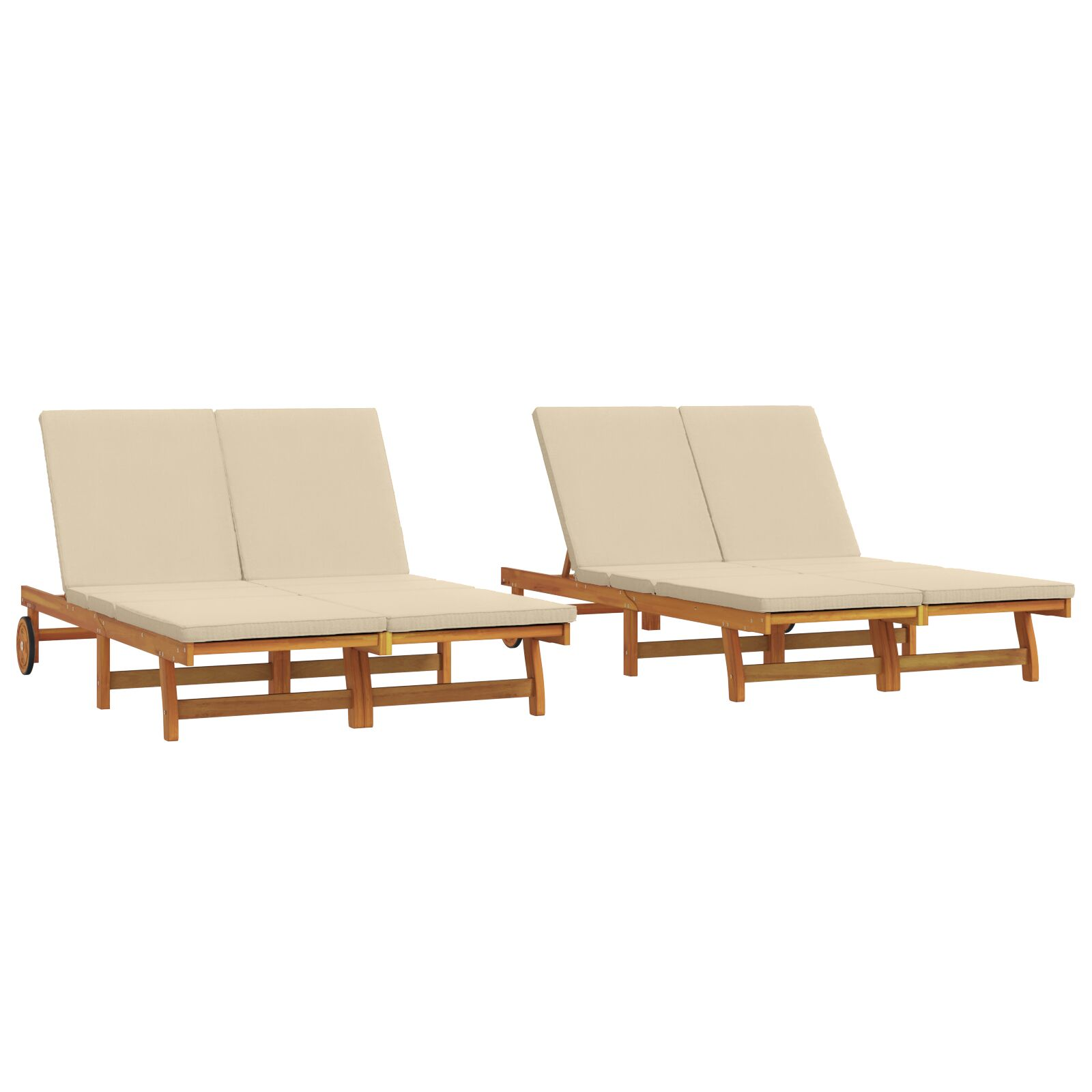 Dupla Napágy Kerekekkel meg Párnával, Szilárd Akáciából (3325190)