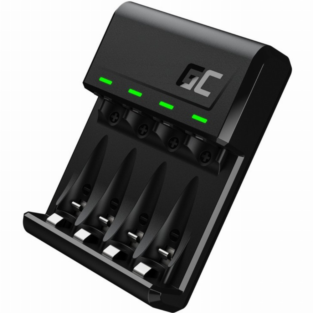 Akku Ladegerät Green Cell VitalCharger Ni-MH AA/AAA microUSB USB-C Port Black (GRADGC01)