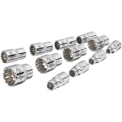 Sokszögű dugókulcsfej készlet 6,3 mm (1/4'' ), 12 részes, Vigor V1897 (V1897)