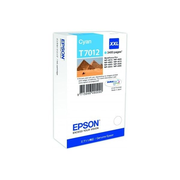 Epson T7012 blækpatron 1 stk Original Blå