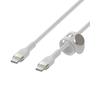 Belkin BOOST CHARGE PRO Flex USB-C към USB-C 2.0 кабел, плетен силикон, 2M, бял