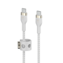 Belkin BOOST CHARGE PRO Flex USB-C към USB-C 2.0 кабел, плетен силикон, 2M, бял