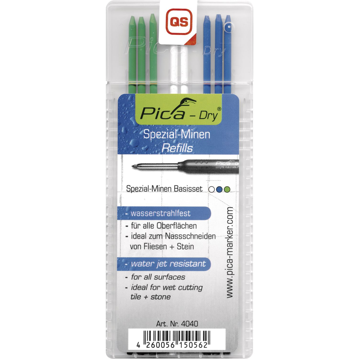 Pica DRY Vízálló Jelölőkréta betét 2.8mm - Vegyes színek (8db/csomag) (4040)