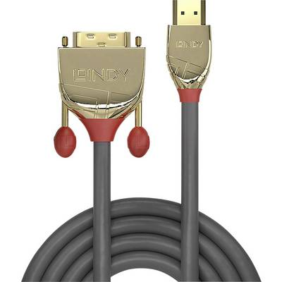Lindy 36198 videokabel adapter 10 m HDMI Type A (Standard) DVI-D Grå