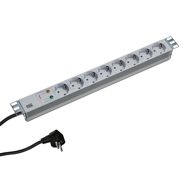 EFB 19" 1HE Steckdosenleiste 8 x CEE 7/3 , mit Überspann.