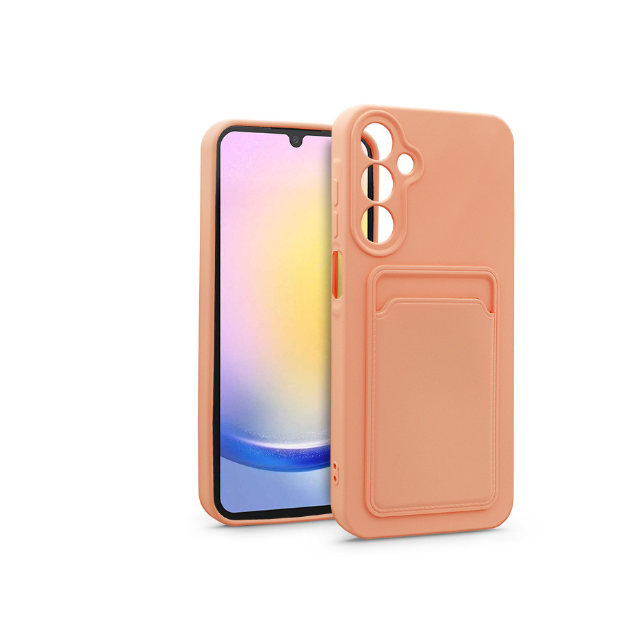 Samsung SM-A256 Galaxy A25 5G szilikon hátlap kártyatartóval - Card Case - rózsaszín (HF259258)