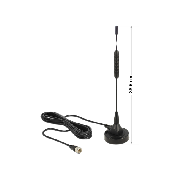 DELOCK DAB+ antenna F dugó 0 dBi mindenirányú mágneses talpú fix - fekete