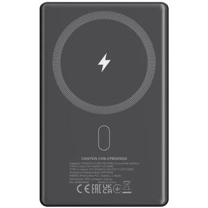 Canyon OnPower 505 Slim Magsafe 5000mAh Power Bank szürke (CNS-CPB505DG)