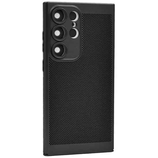 Gigapack Samsung Galaxy S25 Ultra (SM-S938) légáteresztő, lyukacsos műanyag tok fekete (GP-164942) (GP-164942)