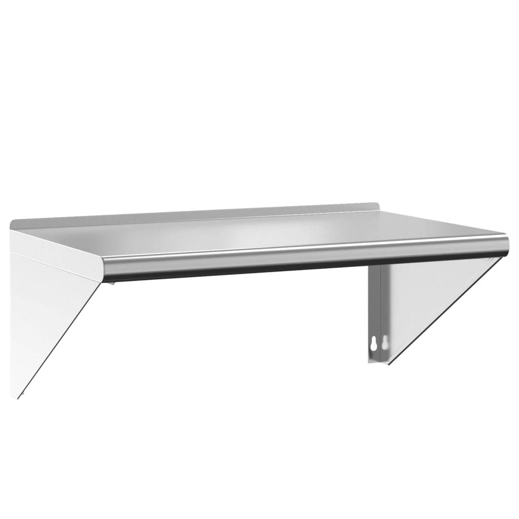 ezüstszínű rozsdamentes acél falipolc 75 x 45 x 31 cm (30274)