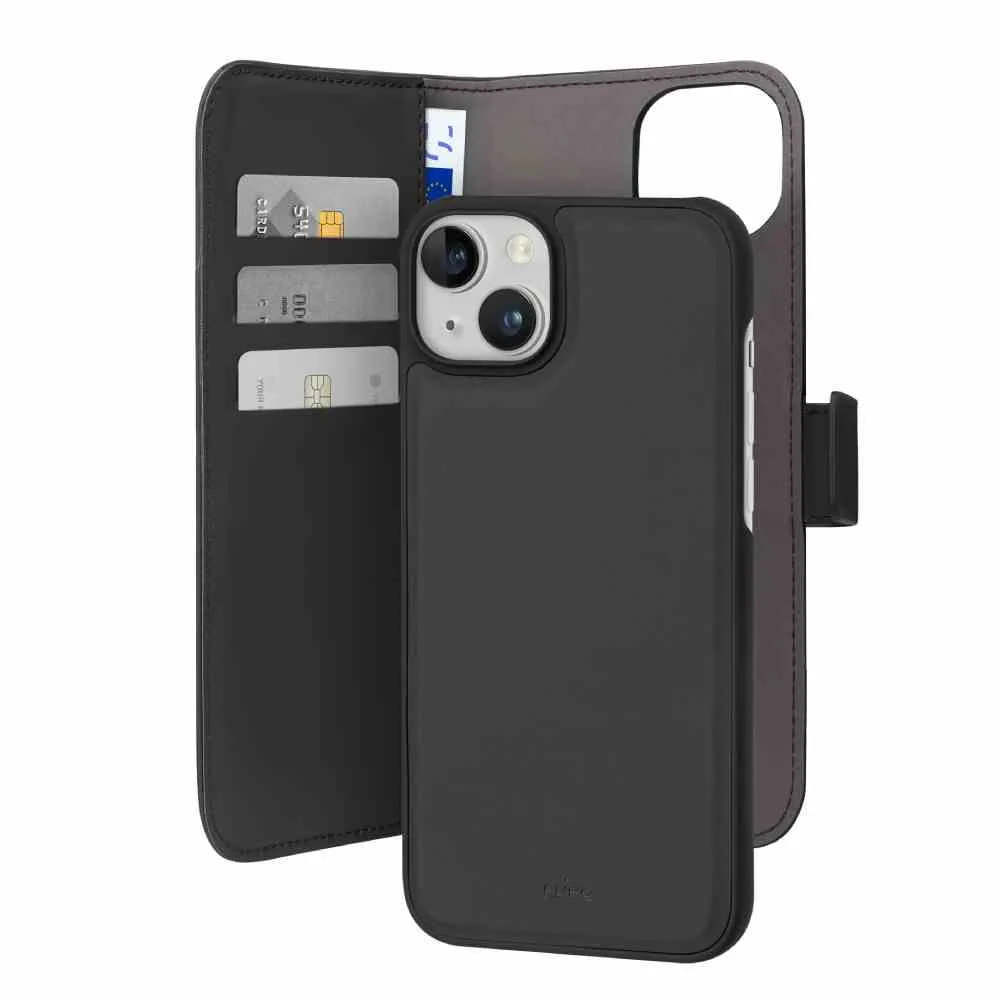 Puro Eco-Leder Wallet Apple iPhone 15 Plus Flip Tok - Fekete (PUIPC1567BOOKC3BLK)