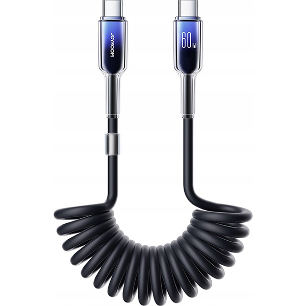 Spirálový kabel Joyroom S-A43 Crystal-Clear Series 60W USB-C - USB-C 1,5 m