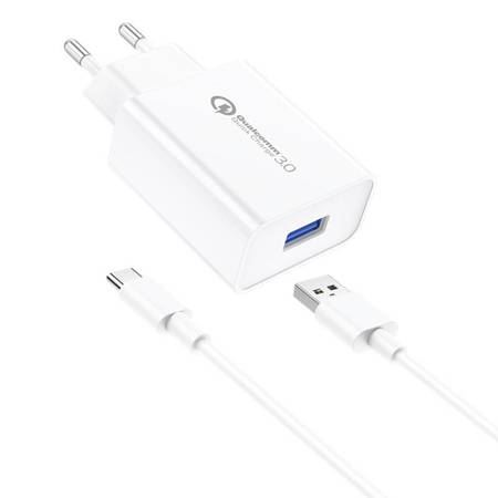 Foneng EU13 hálózati töltő + USB-A - USB-C kábel fehér (EU13 Type-C) (EU13 Type-C)