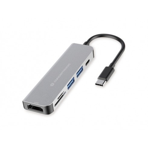 Conceptronic DONN02G replicatore di porte e docking station per laptop USB 3.2 Gen 1 (3.1 Gen 1) Type-C Alluminio
