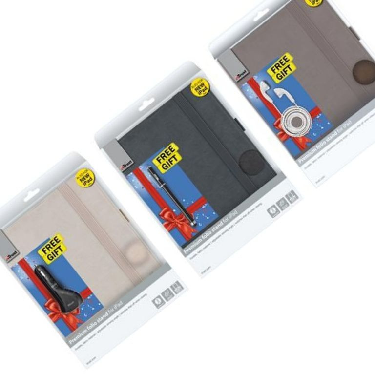 Trust Premium Folio Stand iPad tok Szürke/Bézs (18933)