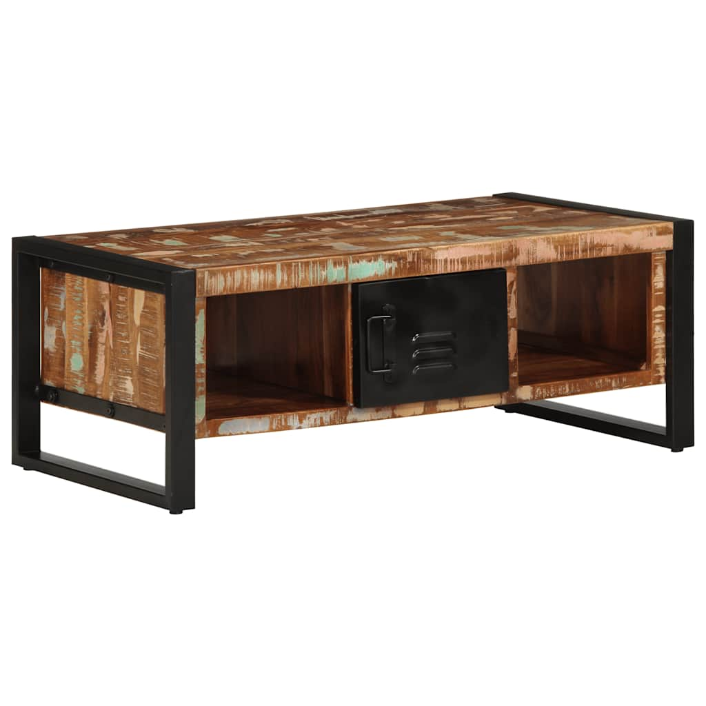 dohányzóasztal többszínű 90x50x36cm tömörfa újrahasznosított fa (4013556)