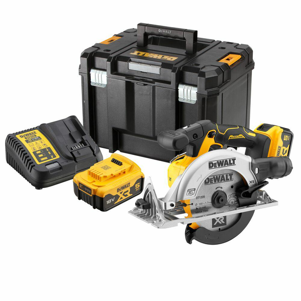 DEWALT AKKUS KÖRFŰRÉSZ 165 MM DCS565P2-QW 18V 2X5,0 AH