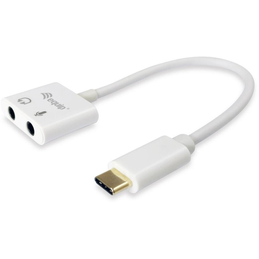 Equip Adapter USB-C -> Audio 2x3-Pin 3.5mm St/Bu 0.15m ws (133460)