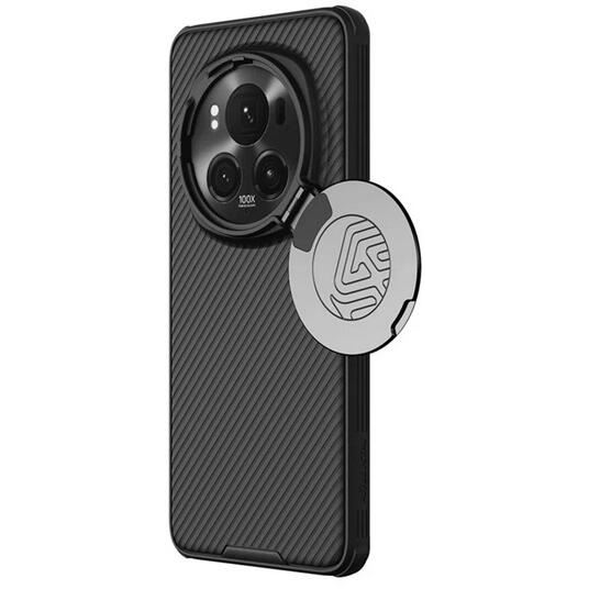 Carcasa din plastic pentru telefon mobil Nillkin camshield prop, cadru din silicon, rezistenta la socuri, protectie pentru camera, suport, dungi, negru, compatibil: Honor Magic6 Pro 5G