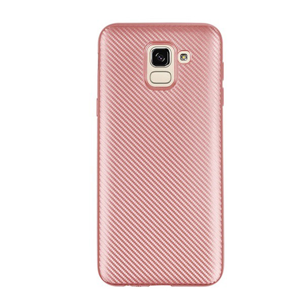 Szilikon telefonvédő (karbon minta) ROZÉARANY [Samsung Galaxy J6 (2018) SM-J600F] (5996457795499)